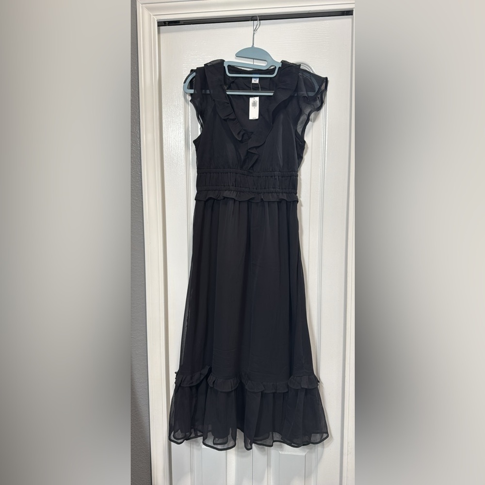 Old Navy Black Chiffon Dress